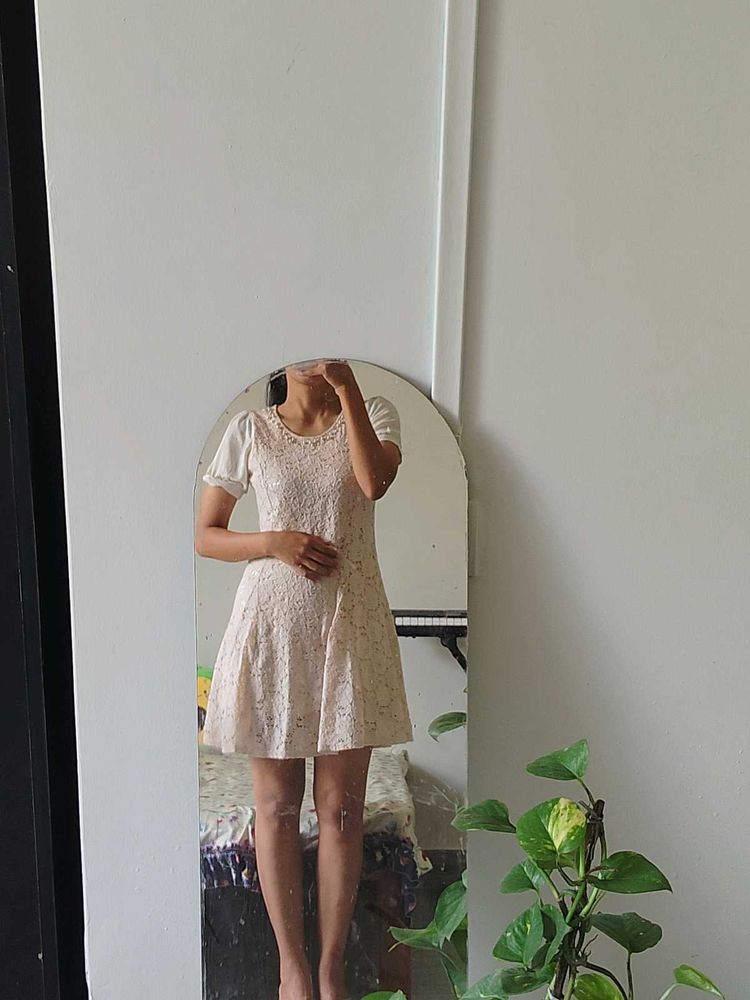 Elegant cream Lace Dress