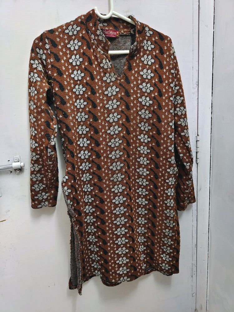 Brown Woolen Kurti