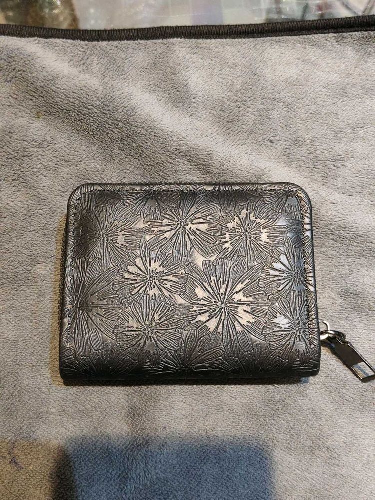 Embossed Floral Zip-Around Wallet