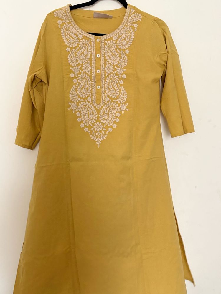 Utsa westside mustard/yellow Embroidered Kurta