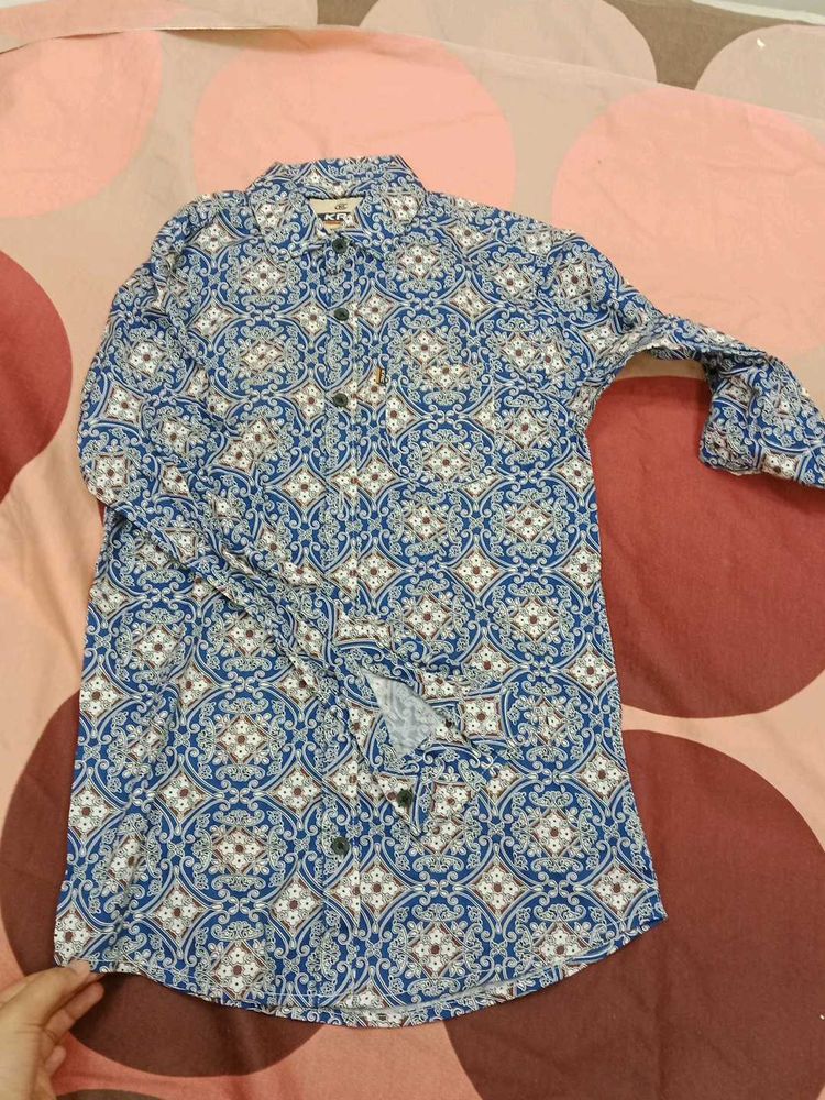 Blue Printed Ethnic Kurta