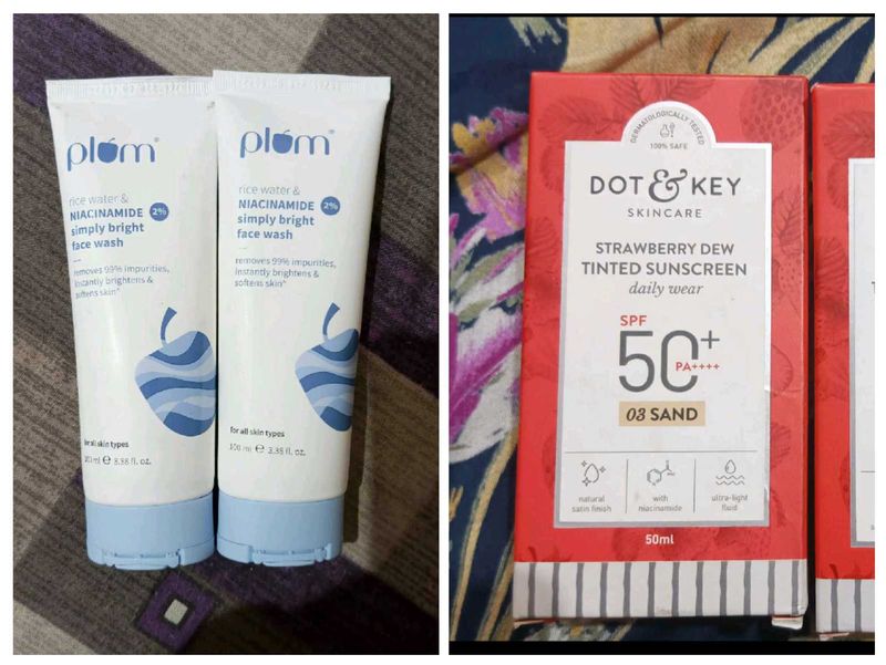 Plum Face Wash &amp; Dot &amp; Key Sunscreen