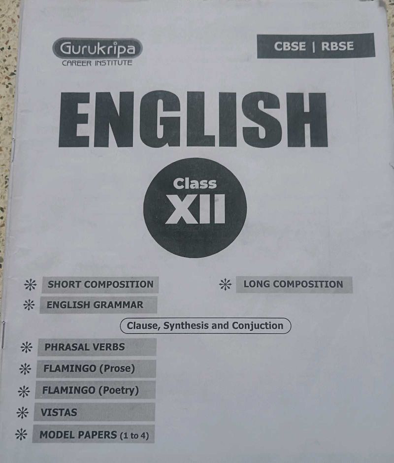 English Class XII Booklet