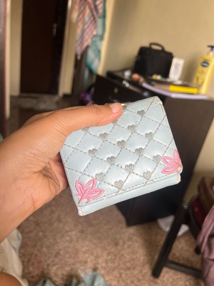 Cute Blue Floral Wallet