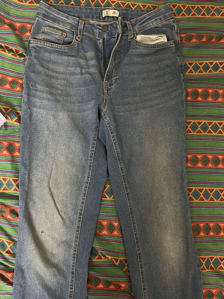blue washed jeans