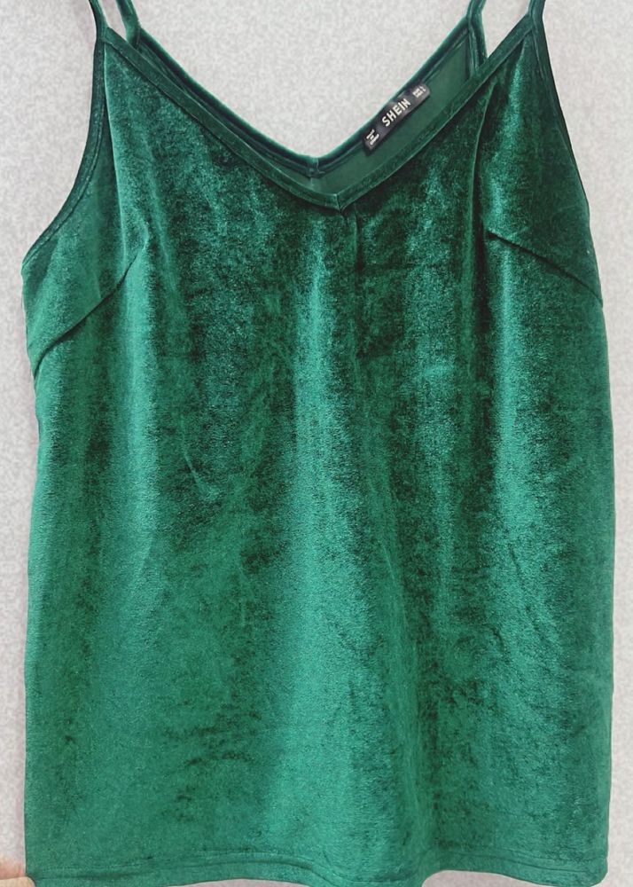 Shein Green Velvet Cami Top