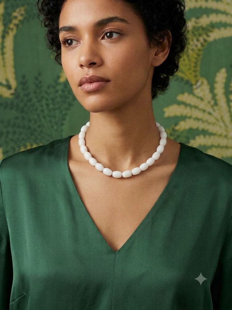Classic White Bead Necklace