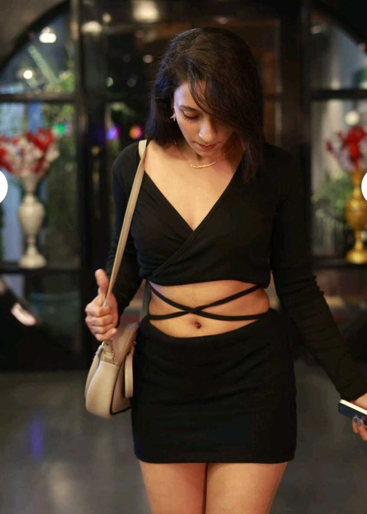 Black Wrap Crop Top
