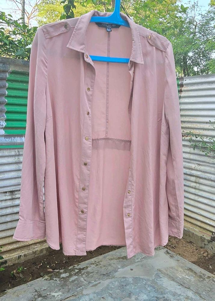 Chic Pink Button-Up Shirt