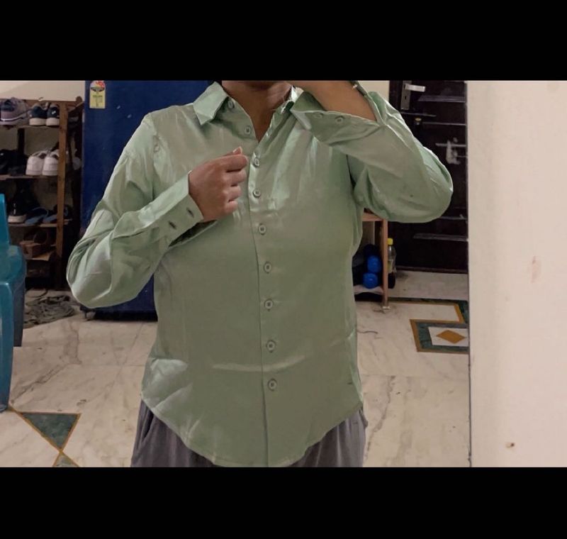 Light Green Button-Up Shirt