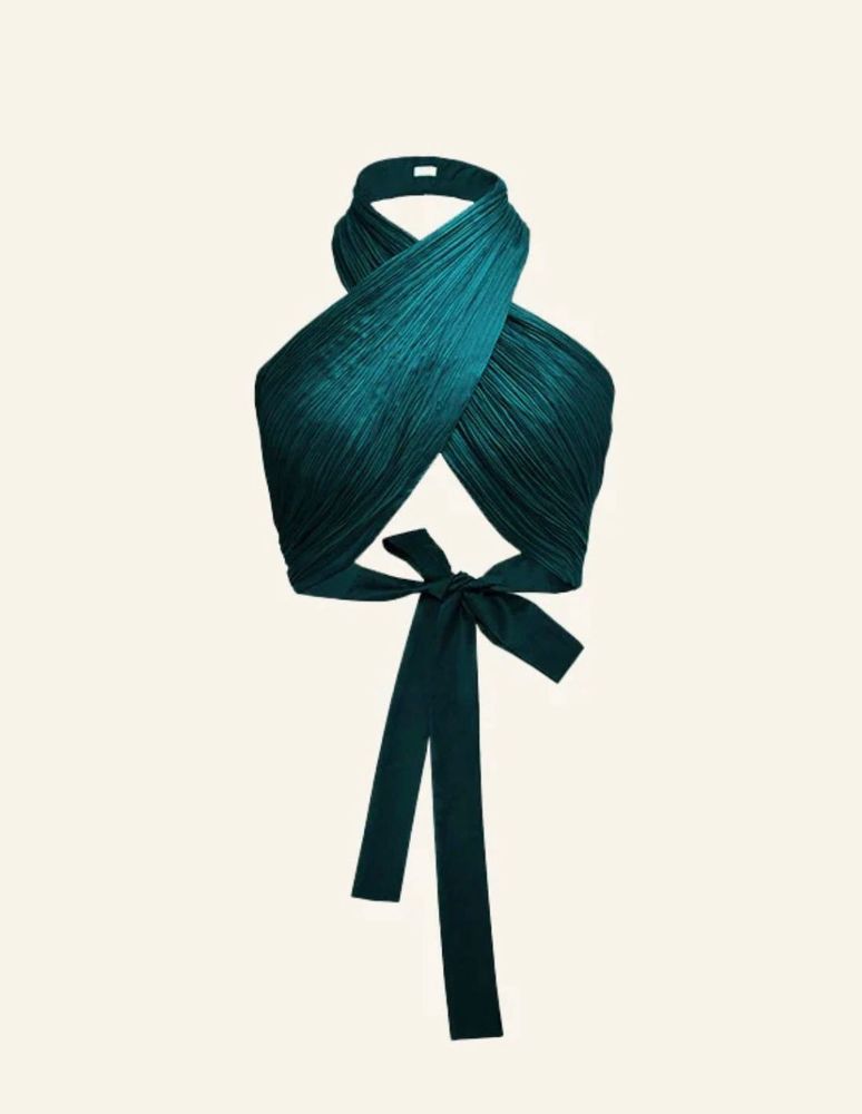 Emerald Green Wrap Halter Top