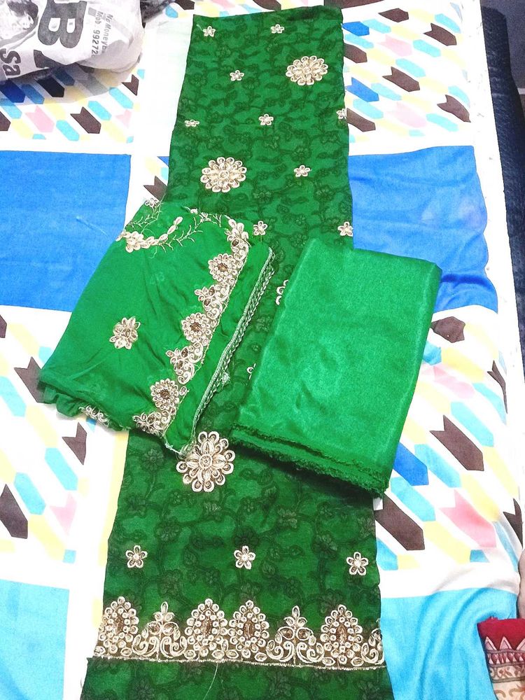 Embroidered Suite with heavy dupatta