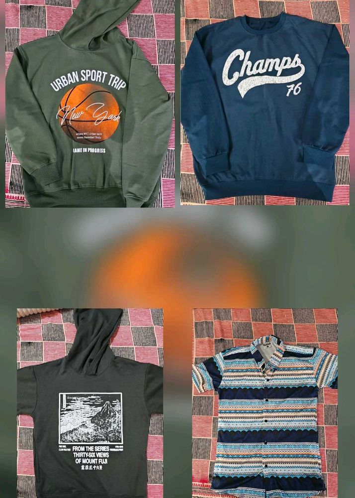 4 pcs combo Men's Casual Tops - Hoodies &amp; Shirts