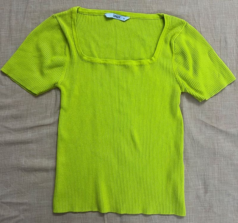 ONLY Ribbed Square Neck Top