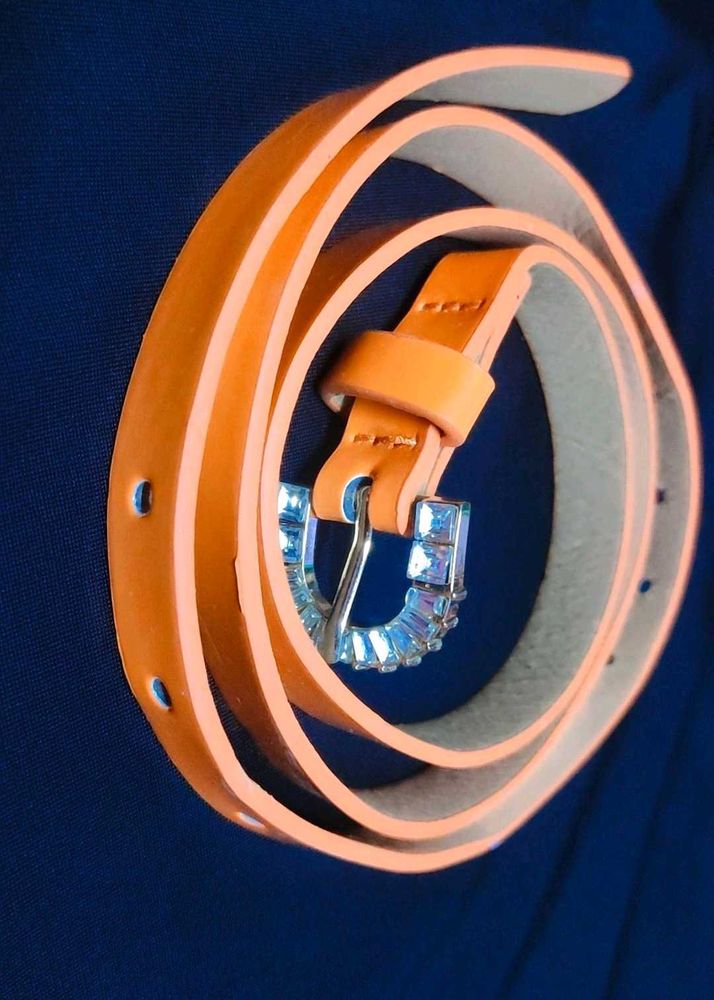 Orange Leather Belt
