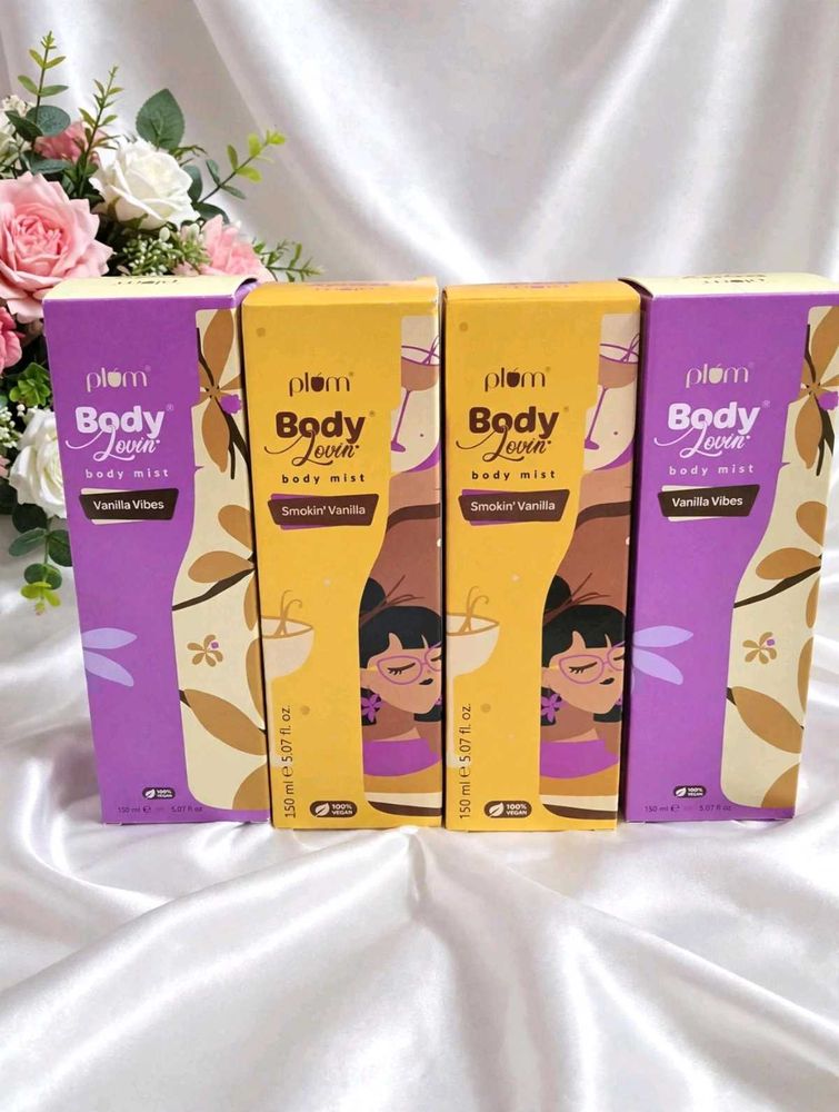 Pack of 4 Plum BodyLovin' Smokin' Vanilla Body Mis