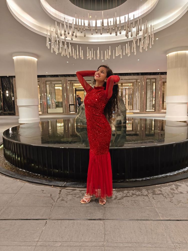 Sparkling Red Sequin Maxi Dress
