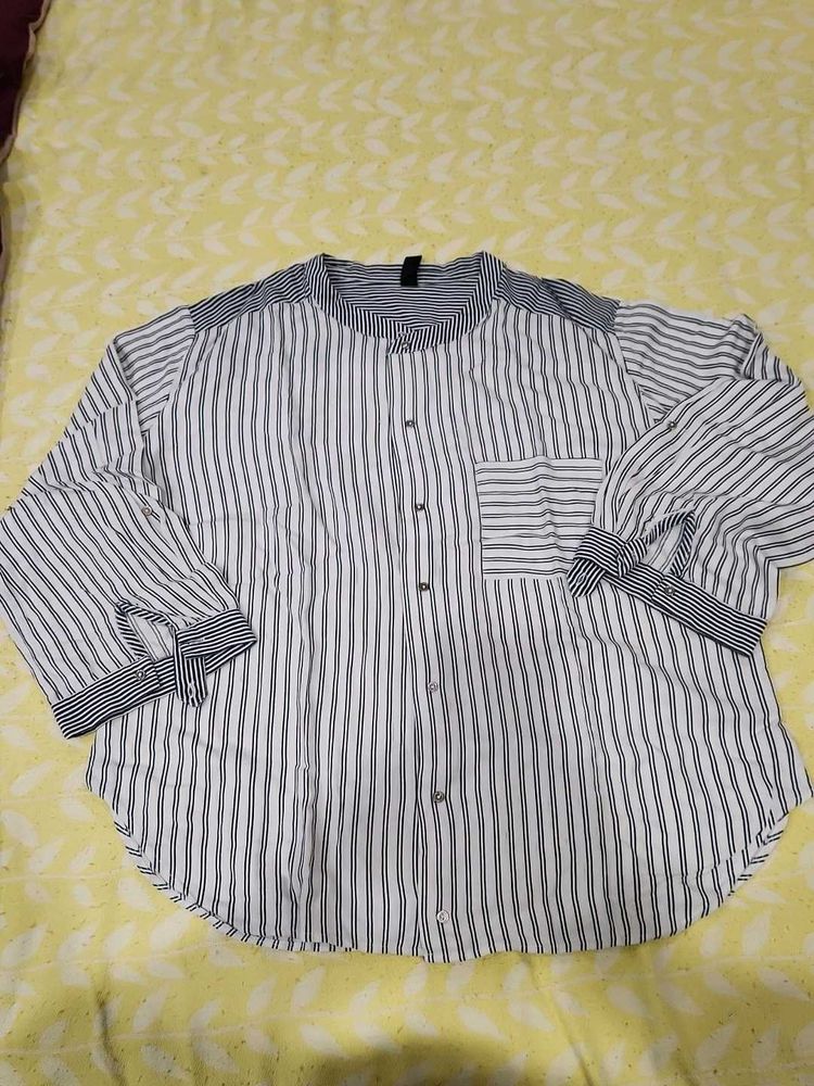 Striped Button-Up Shirt