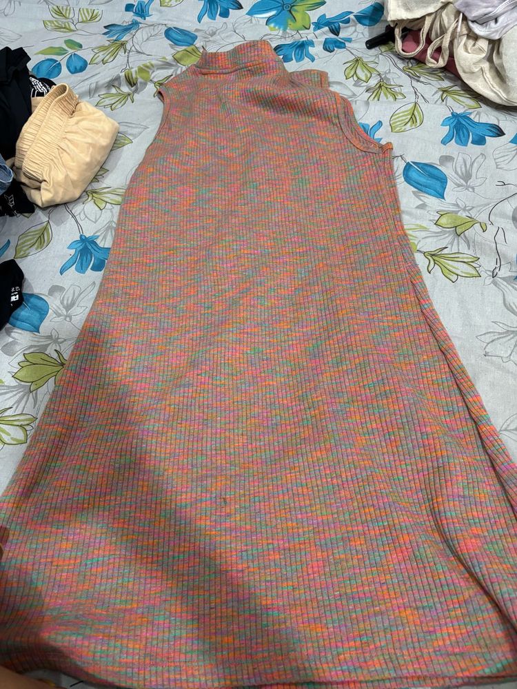 Ribbed Mock Neck Mini Dress