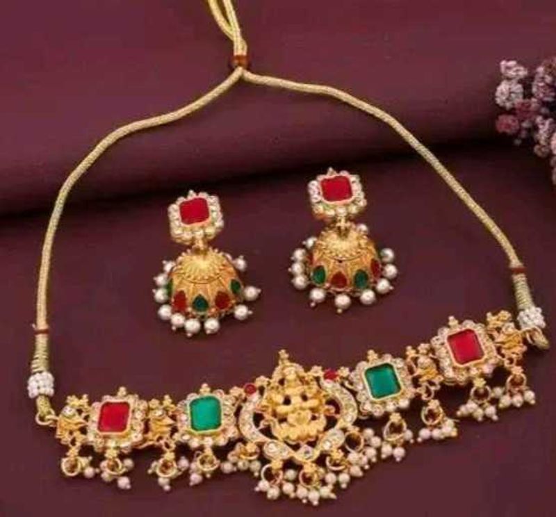 Indian Gold Plated Jewelry Set
