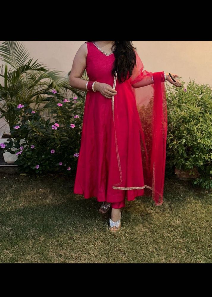 Vibrant Pink Kurta Set with Dupatta