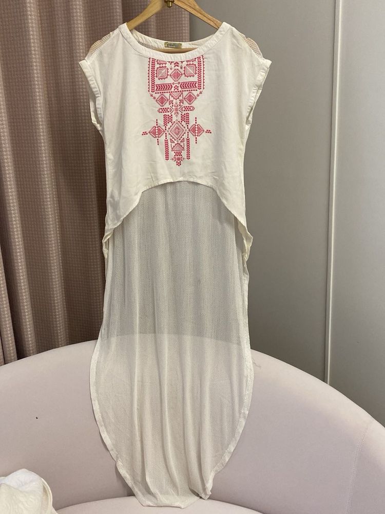 Print White Tunic Top