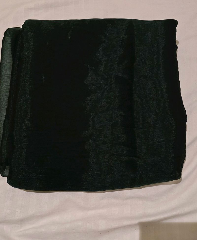 Dark Green Organza Saree