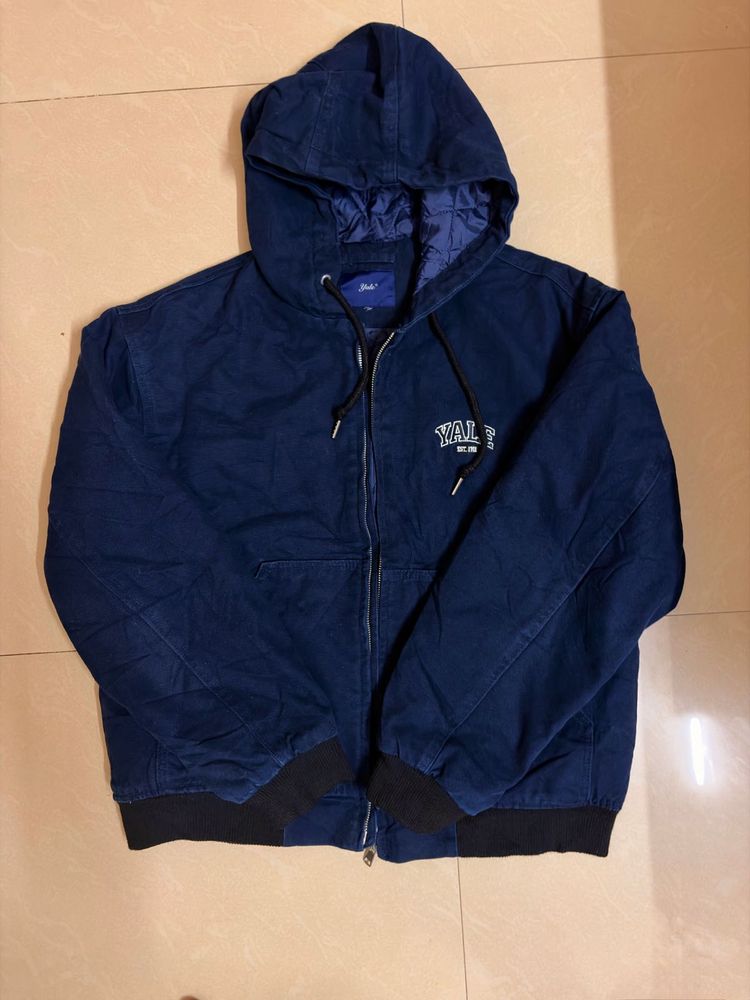 Men's Navy Blue Hooded Jacket