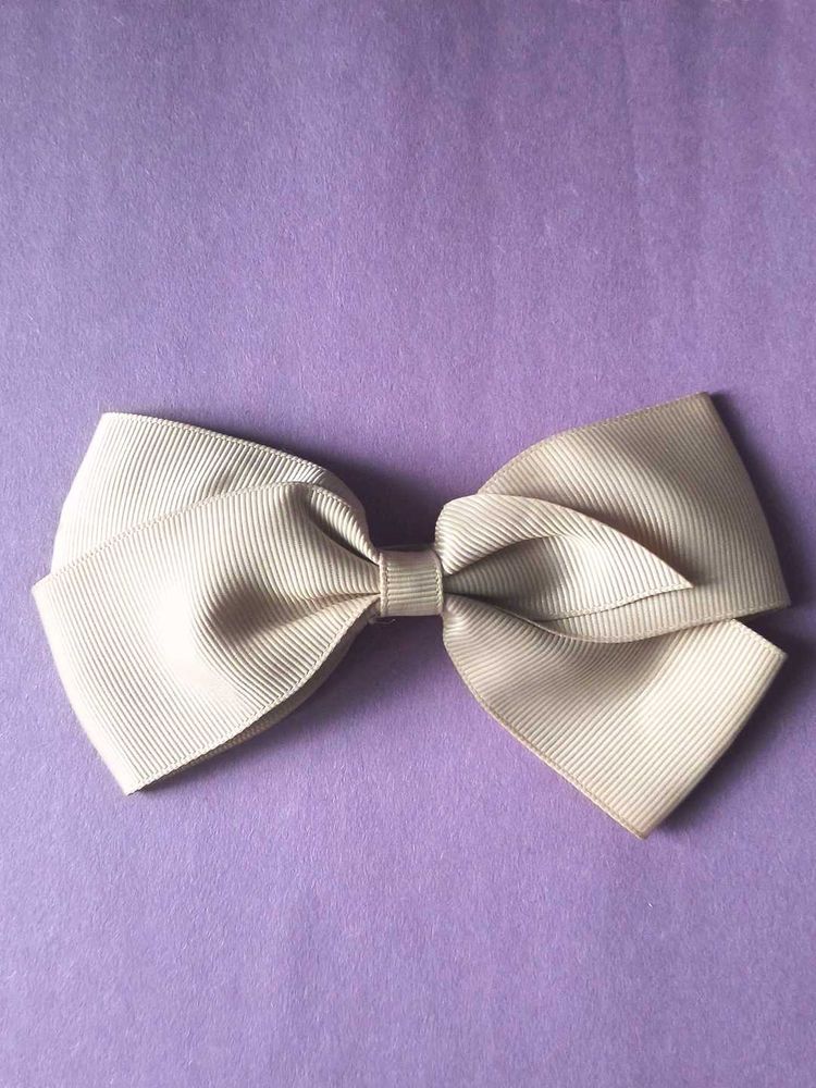 Cute Beige Ribbon Bow Hair Clip