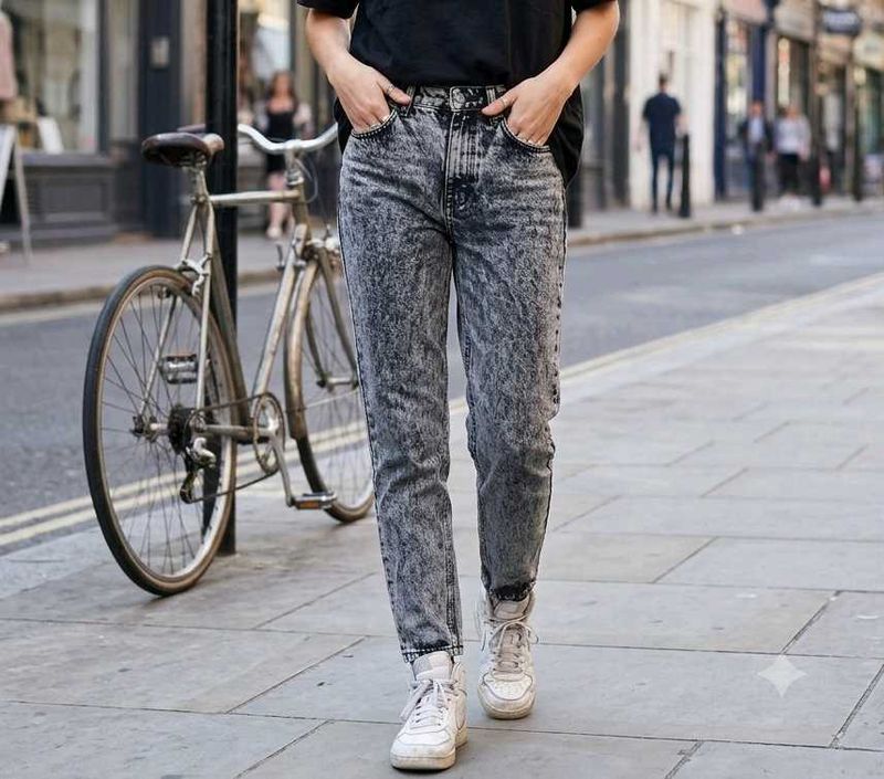 Acid Wash High Waisted Jeans