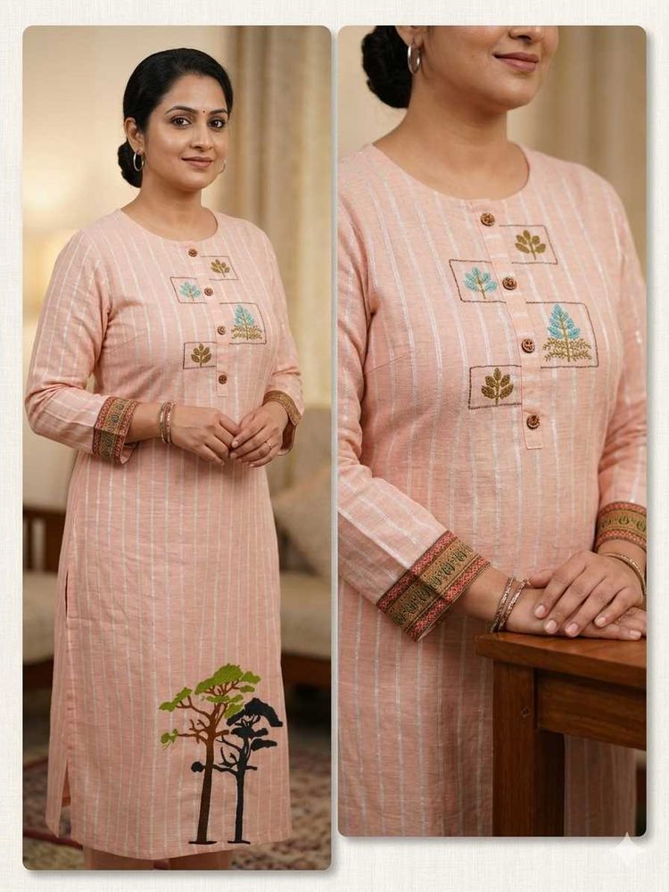 beautiful pink kurti kdhai work
