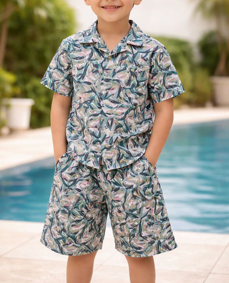 Boys' Stylish Printed Shirt &amp; Shorts Set