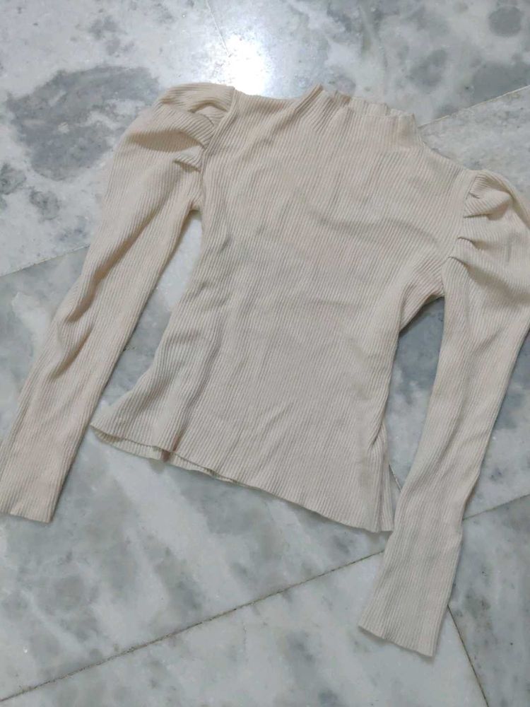 Elegant Victorian Style Cream Top