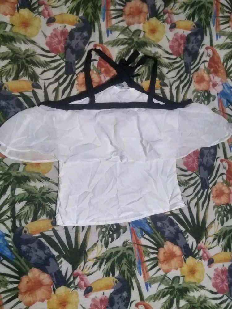Chic Off-Shoulder White Ruffle Top
