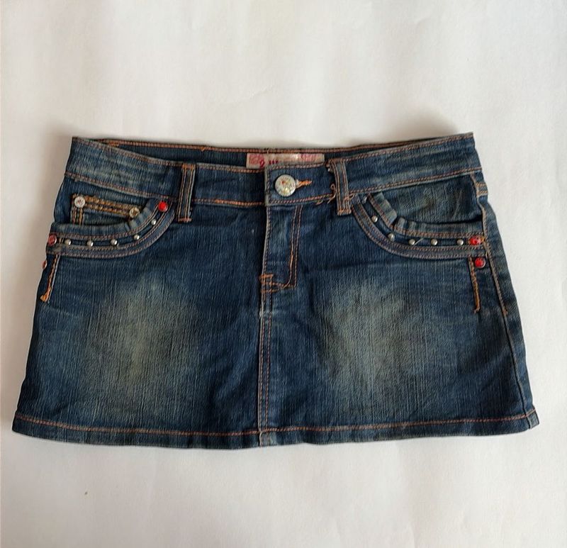 Y2k micro mini Denim Skirt