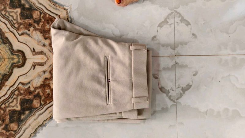 Beige Cropped Trousers