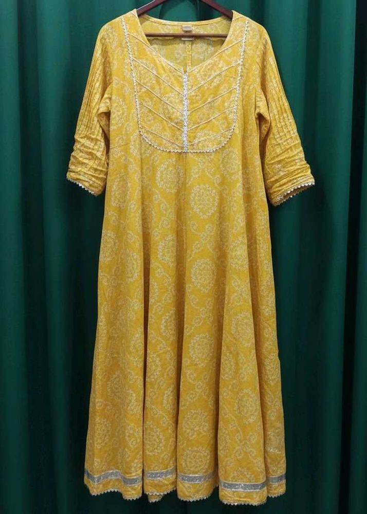 Yellow Printed Kurta Dress