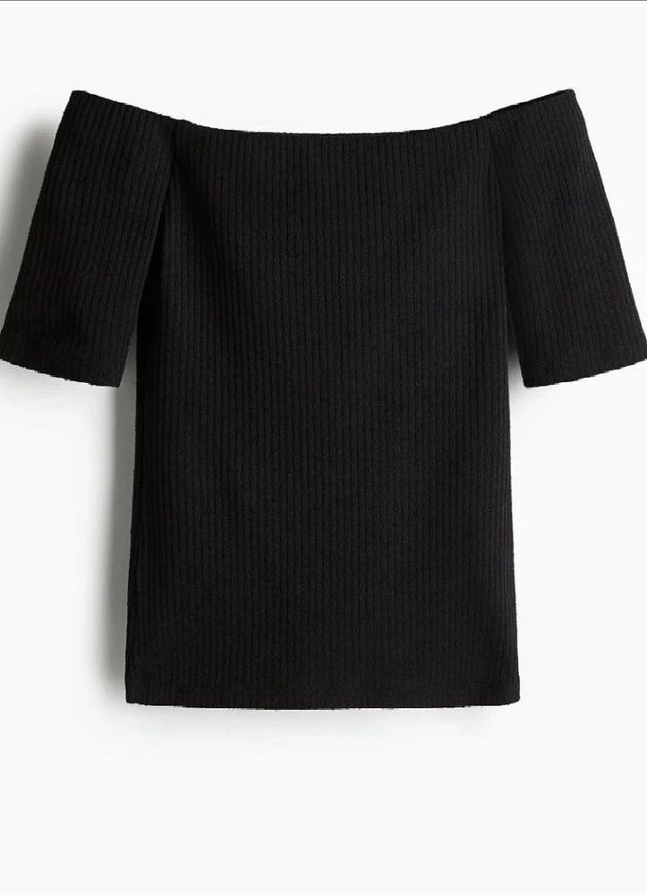 H&amp;M Black Off-Shoulder Top
