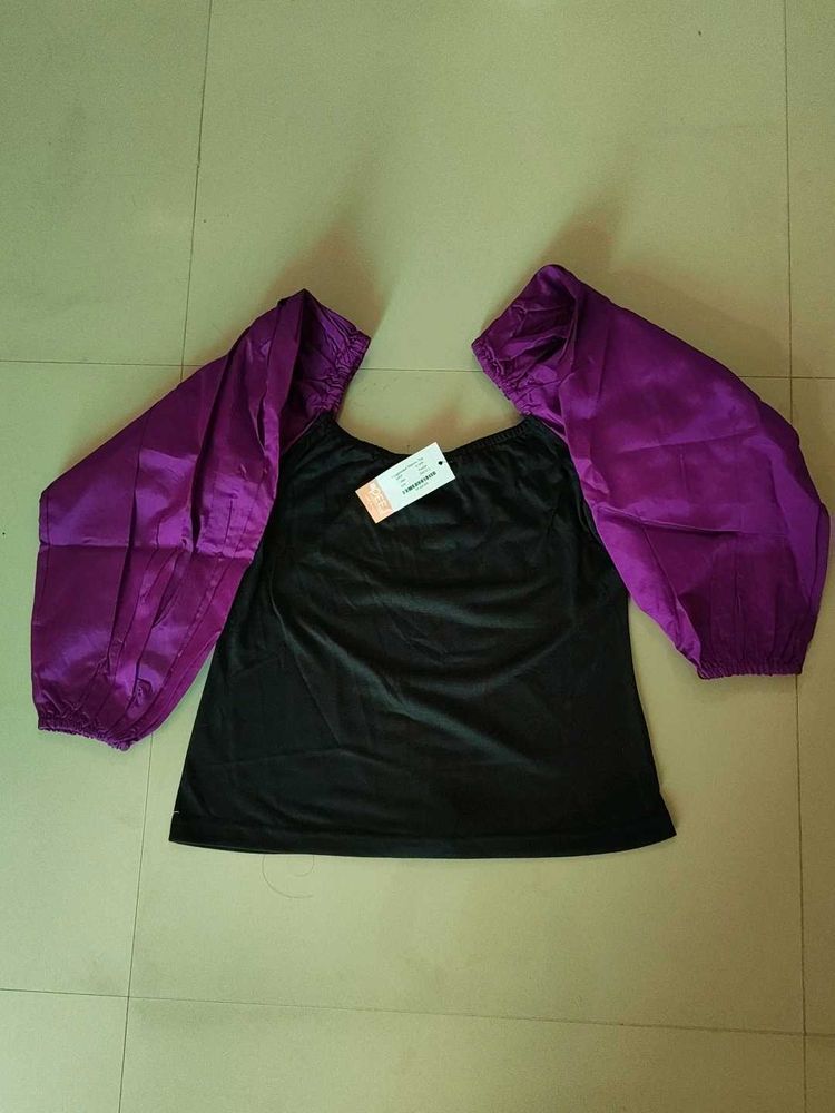 Chic Black &amp; Purple Top