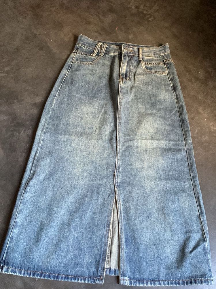 Classic Blue Denim Skirt