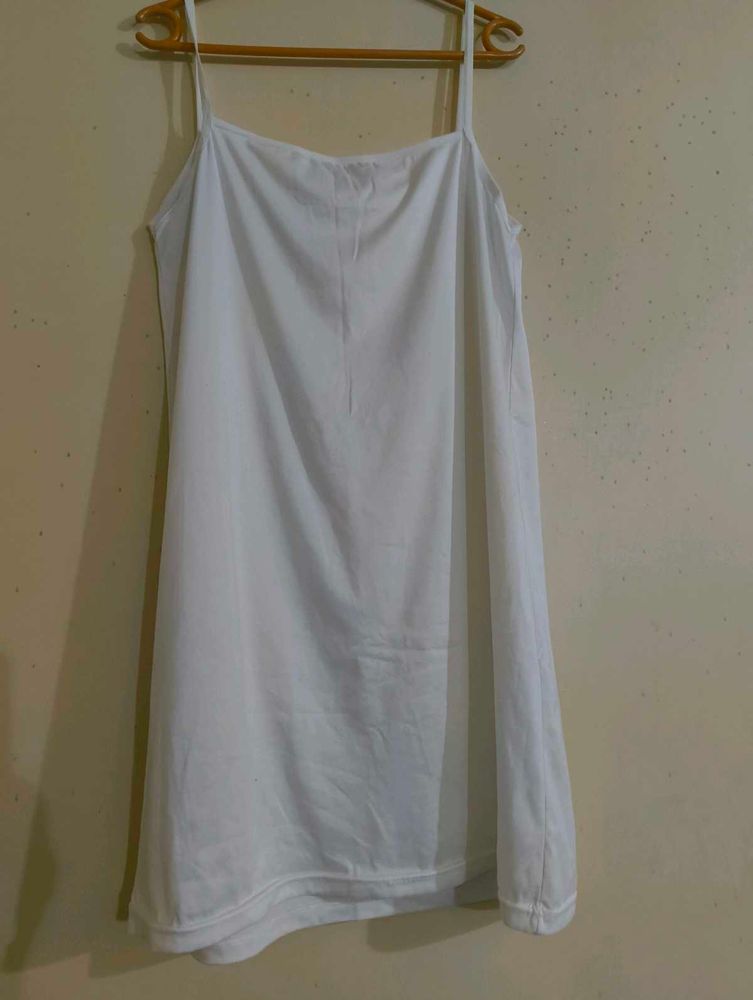 White Spaghetti Strap Slip Dress