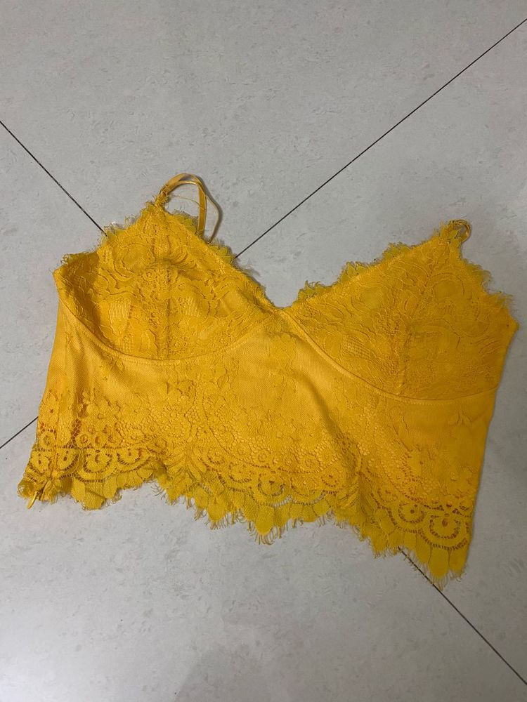 Yellow Lace Bralette Top