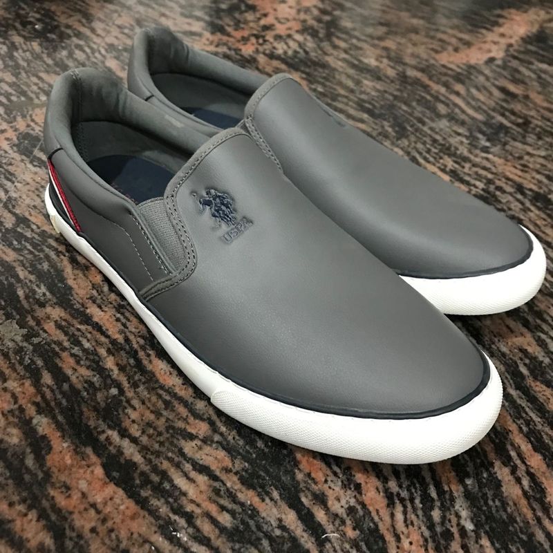 USPA Men's Grey Slip-On Shoes