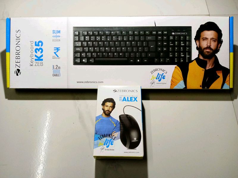 Combo Pack For ZEBRONICS Zeb Keyboard + Alex Mouse