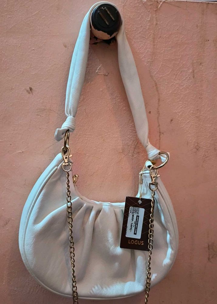 Logus White Chain Shoulder Bag
