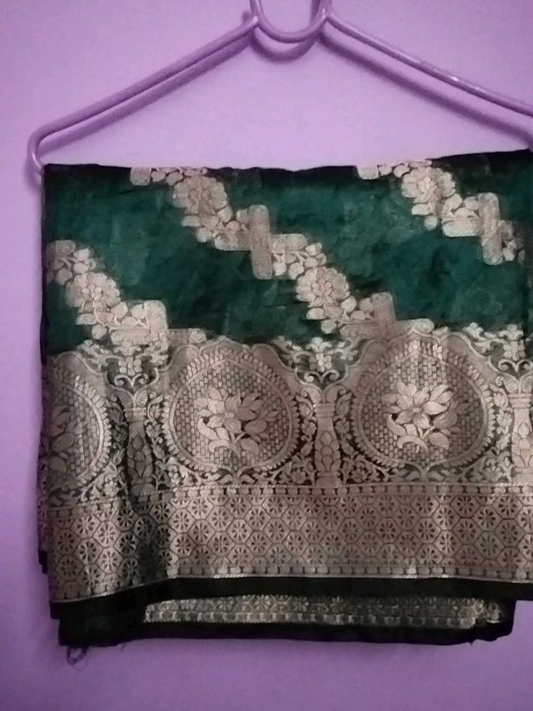 Elegant Green Banarasi Silk Saree
