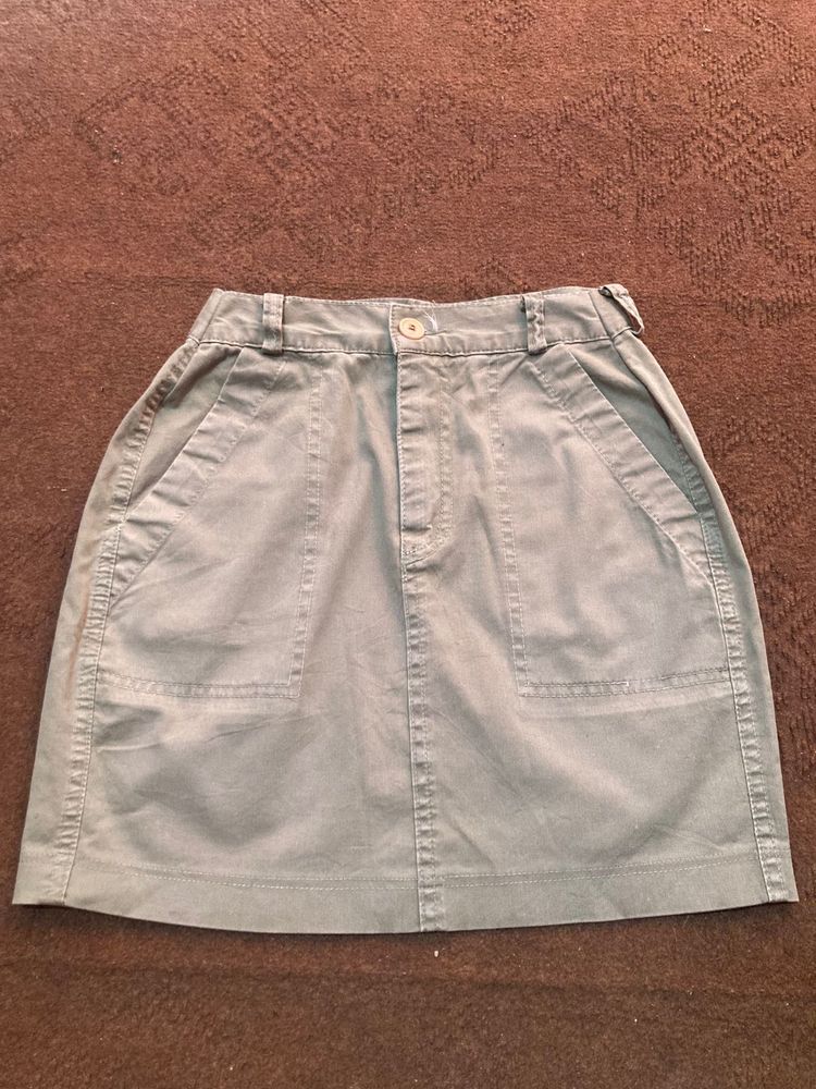 Olive Green Mini Skirt