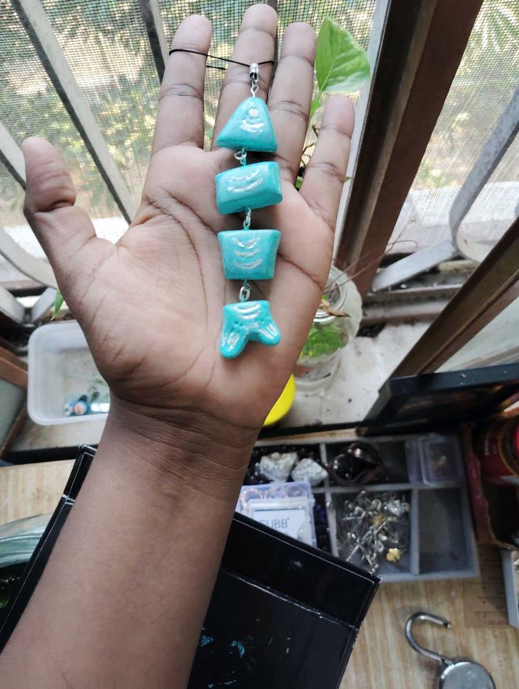 Unique Teal Pendant Necklace