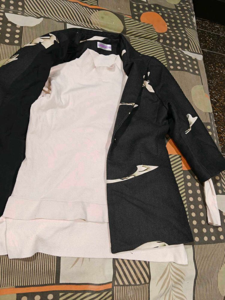 Unique Patterned Blazer and top set winter