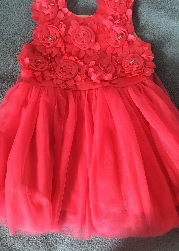 Adorable Coral Flower Girl Dress